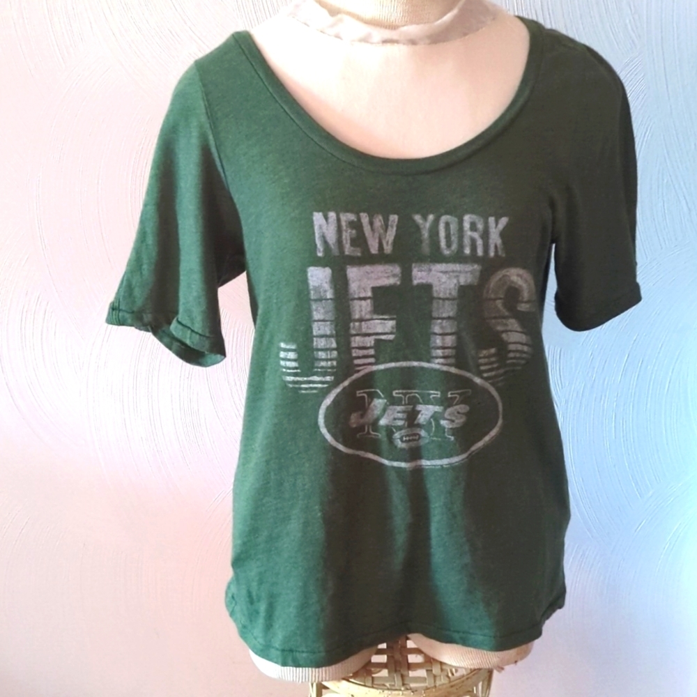 VINTAGE 80's Junk Food clothing New York Jets T shirt Sz L
